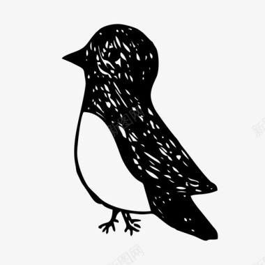 鸟动物手绘图标图标