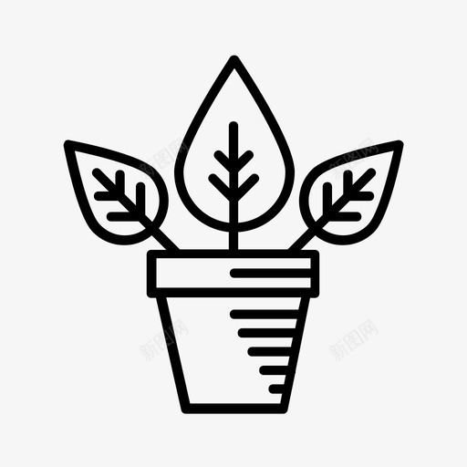 盆栽植物花室内图标svg_新图网 https://ixintu.com 叶子 室内 盆栽植物 花