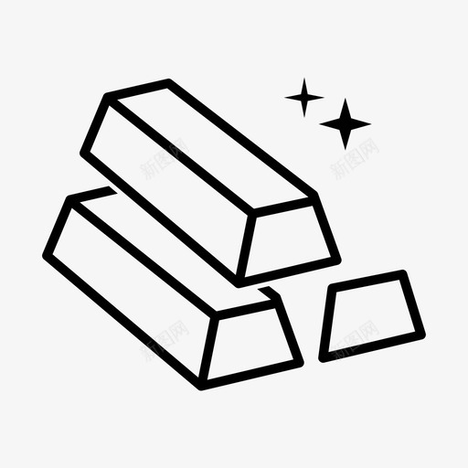 金条金砖金锭图标svg_新图网 https://ixintu.com 富贵 金堆 金条 金砖 金锭