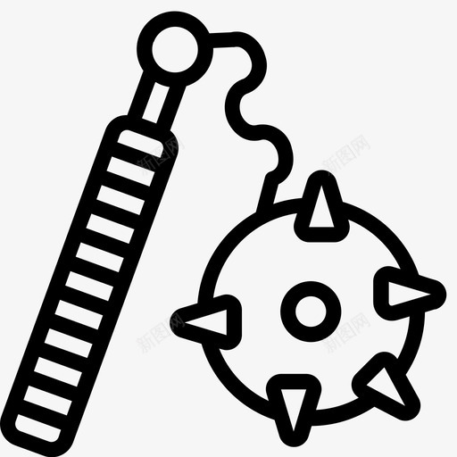 晨星球和链武器图标svg_新图网 https://ixintu.com 晨星 武器 武器概要集合 球和链