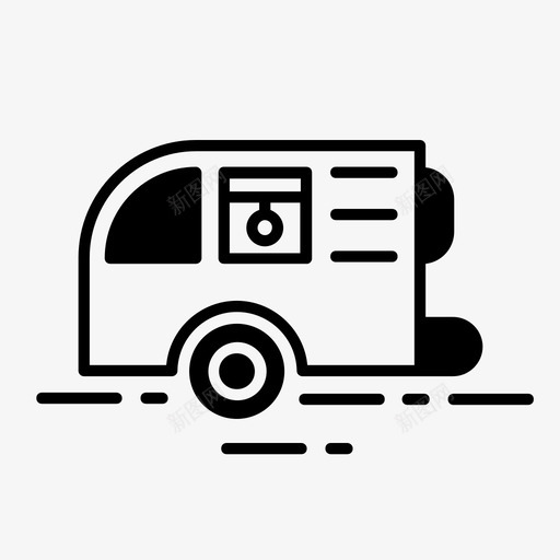 旅行车露营户外图标svg_新图网 https://ixintu.com 户外 拖车 旅游 旅行车 露营