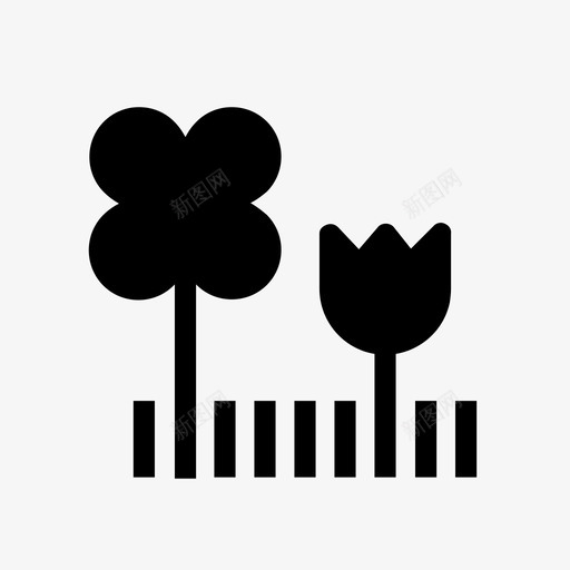 花卉园林园艺图标svg_新图网 https://ixintu.com 园林 园艺 标牌导航立体风格 自然 花卉 草地