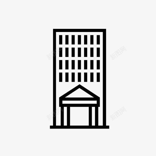 联排别墅公寓建筑物图标svg_新图网 https://ixintu.com 公寓 建筑物 联排别墅