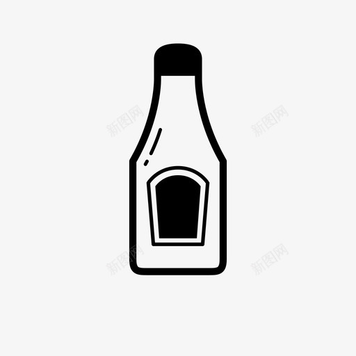 酱汁瓶调味品玻璃瓶图标svg_新图网 https://ixintu.com 玻璃瓶 番茄酱 调味品 酱汁瓶 食品饮料