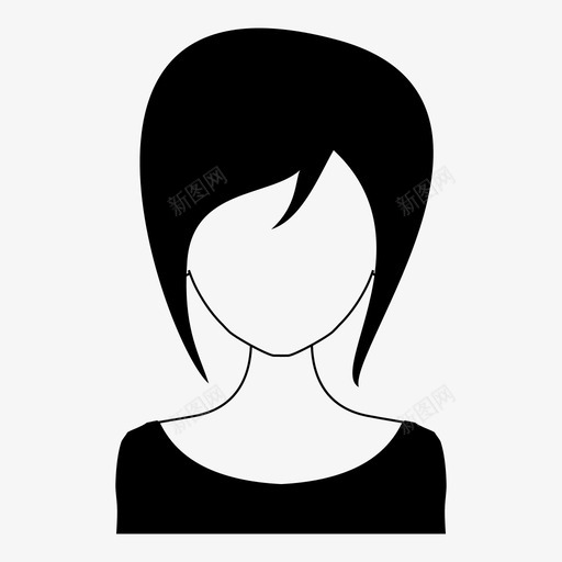 发型头像女人图标svg_新图网 https://ixintu.com 发型 头像 女人 女人发型