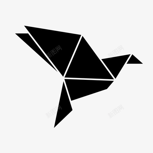 鸟飞行图标svg_新图网 https://ixintu.com 几何学 折纸 折纸鸟 纸 设计 飞行 鸟