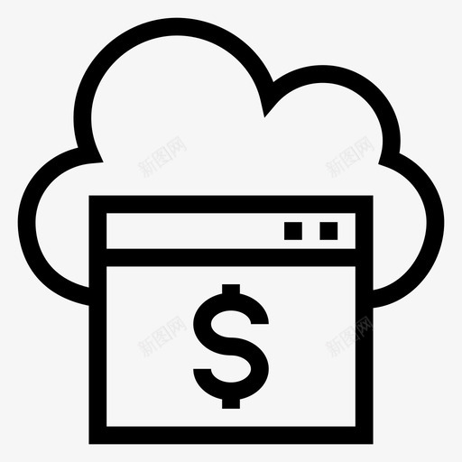 云收入计算互联网图标svg_新图网 https://ixintu.com 云收入 云计算线图标 互联网 天气 网站 计算
