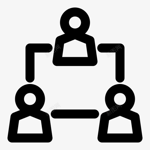 团队合作联系网络图标svg_新图网 https://ixintu.com 团队合作 结构 网络 联系