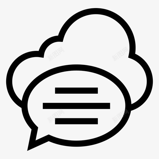 云聊天信息支持图标svg_新图网 https://ixintu.com 云聊天 云计算线图标 信息 天气 支持