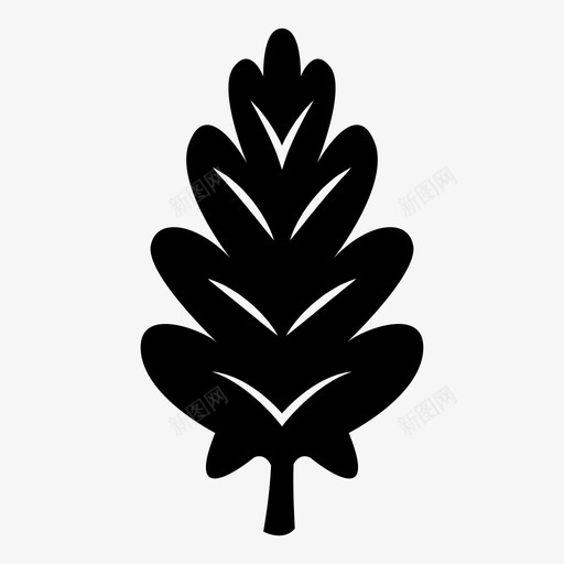 橡树森林树叶图标svg_新图网 https://ixintu.com 大自然 树叶 树木 森林 橡树