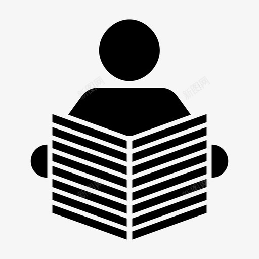 阅读报纸书籍讲座图标svg_新图网 https://ixintu.com 书籍 图书馆 文本 讲座 读者 阅读报纸
