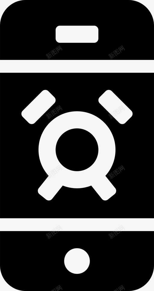 手机闹钟闹钟设备图标svg_新图网 https://ixintu.com 互联网 屏幕 屏幕第2部分填充 手机 手机闹钟 设备 闹钟