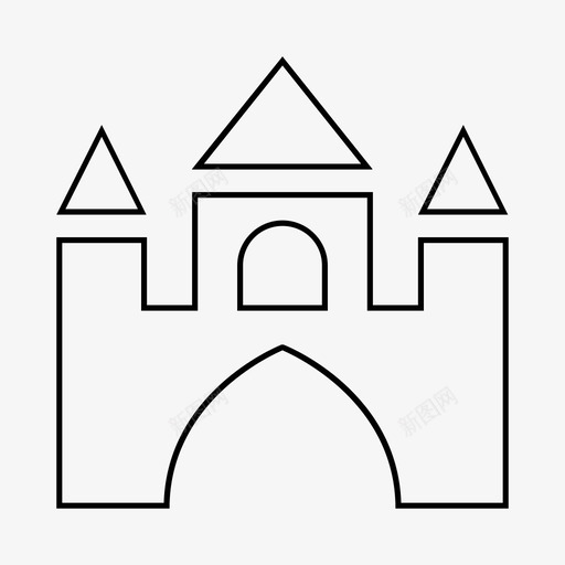 城堡官邸住宅图标svg_新图网 https://ixintu.com 住宅 城堡 官邸 宫殿 物料线 豪宅