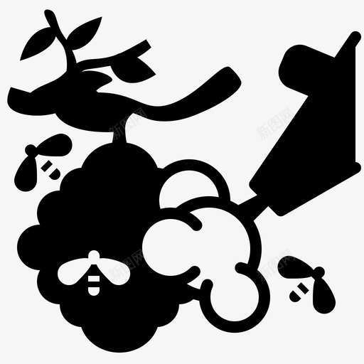 蜂巢吸烟者养蜂自然图标svg_新图网 https://ixintu.com 养蜂 自然 花园里美味的养蜂雕文 蜂巢吸烟者 野生蜜蜂
