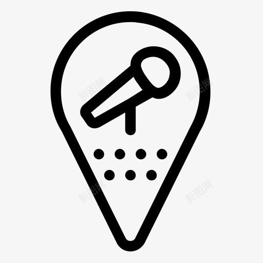 地图针麦克风地点图标svg_新图网 https://ixintu.com 地图针 地点 声音 讲话 采访 音量 麦克风