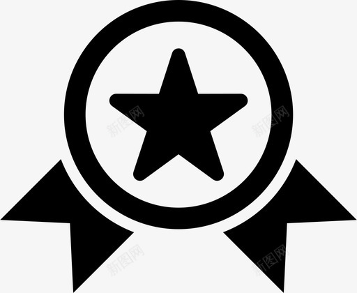 奖章徽章明星图标svg_新图网 https://ixintu.com 奖章 徽章 明星