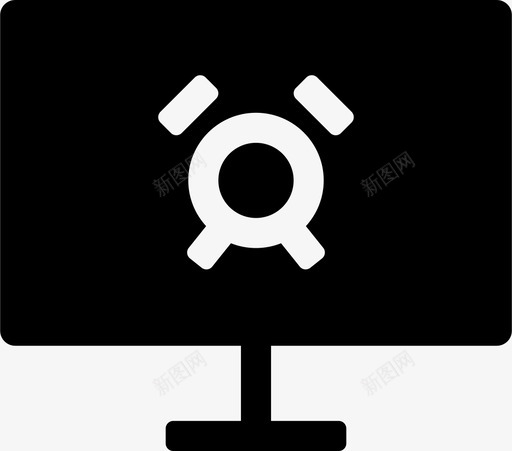 电脑闹钟闹钟互联网图标svg_新图网 https://ixintu.com 互联网 屏幕 屏幕第2部分填充 显示器 电脑闹钟 电视 闹钟