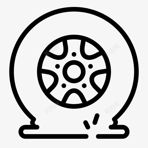 瘪胎轮胎车轮图标svg_新图网 https://ixintu.com 汽车维修 瘪胎 车轮 轮胎