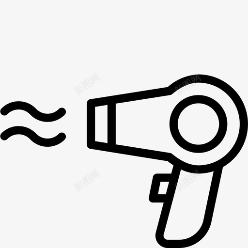 吹风机浴室梳妆图标svg_新图网 https://ixintu.com 卫生 卫生间 吹风机 梳妆 浴室 浴室物品概述
