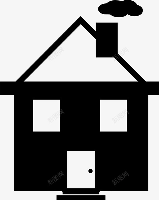 房子公寓建筑物图标svg_新图网 https://ixintu.com 公寓 家 建筑物 房子 烟囱