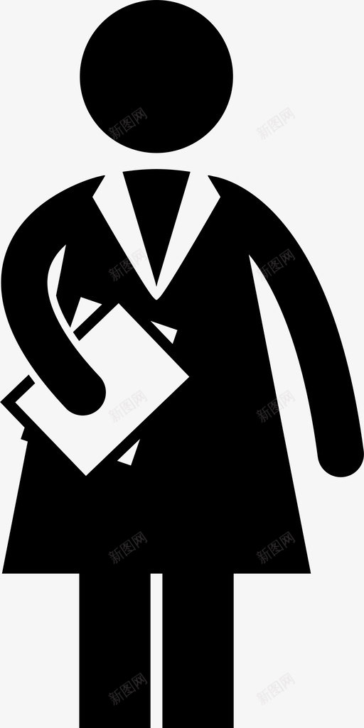 白领职业员工图标svg_新图网 https://ixintu.com 办公室 办公室职位 员工 女性 白领 职业