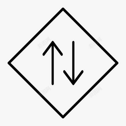 双向交通道路路标图标svg_新图网 https://ixintu.com 双向交通 路标 路标通行 道路