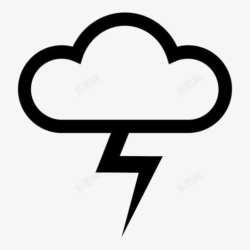 雷云预报闪电图标svg_新图网 https://ixintu.com 天气 天空 闪电 雷云 预报 风暴