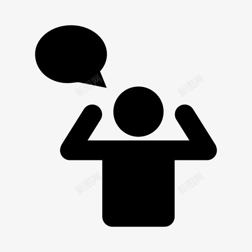 说话泡泡的男人滑稽说图标svg_新图网 https://ixintu.com 叫喊 尖叫 滑稽 说 说话 说话泡泡的男人