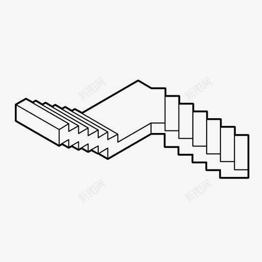 楼梯间上升楼梯图标svg_新图网 https://ixintu.com 上升 台阶 楼梯 楼梯间