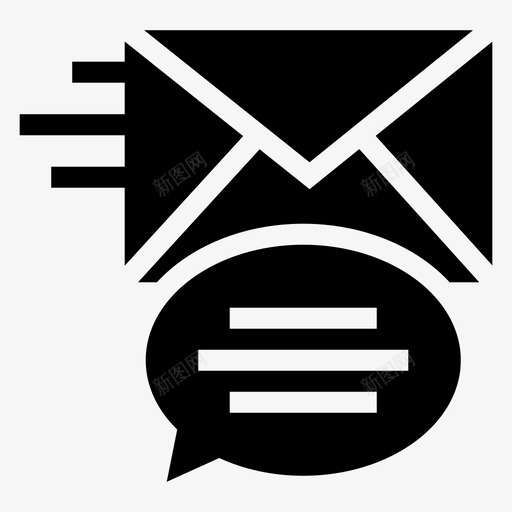 电子邮件聊天信封信件图标svg_新图网 https://ixintu.com 信件 信封 搜索引擎优化营销字形图标 消息 电子邮件聊天