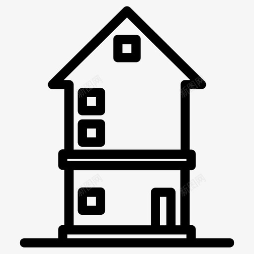 豪宅建筑物城市图标svg_新图网 https://ixintu.com 城市 城镇 小屋 建筑物 房子 豪宅