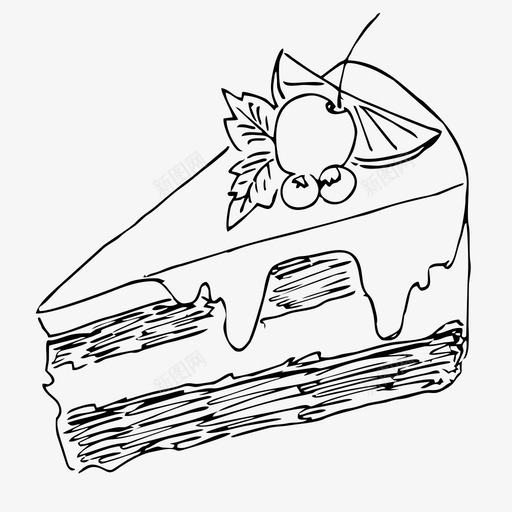 蛋糕食物素描图标svg_新图网 https://ixintu.com 我妻子的收藏 甜点 素描 蛋糕 食物