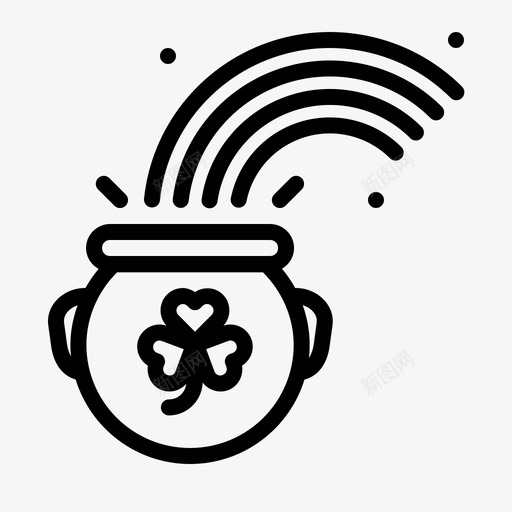 金罐财富幸运图标svg_新图网 https://ixintu.com 三叶草 圣帕特里克节 幸运 彩虹 财富 金罐