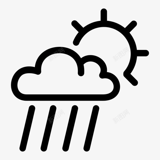 中雨云预报图标svg_新图网 https://ixintu.com 中雨 云 天气 预报 风