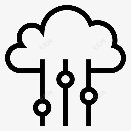 云设置控制监控图标svg_新图网 https://ixintu.com 云计算线图标 云设置 天气 控制 监控 设置 选项