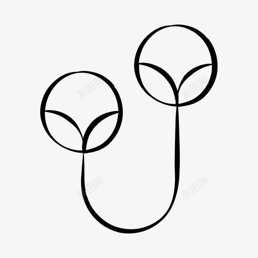 花蕾手绘植物图标svg_新图网 https://ixintu.com 手绘 手绘花 植物 花蕾