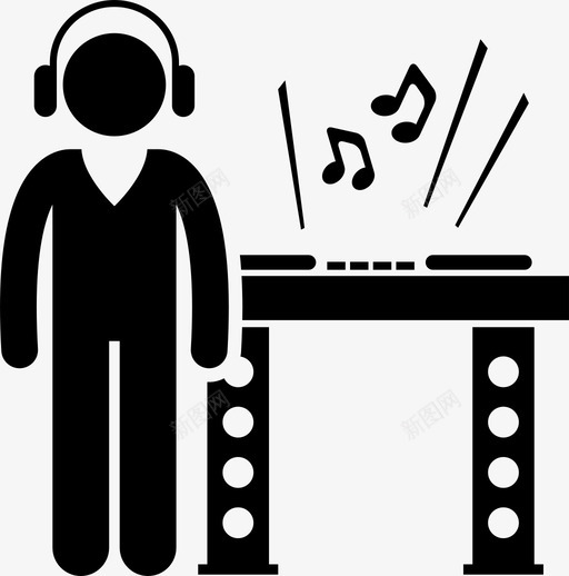 迪杰音乐节目主持人dj图标svg_新图网 https://ixintu.com dj 娱乐事业 迪杰 音乐 音乐节目主持人