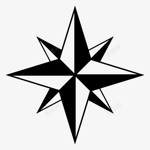 罗盘玫瑰冒险方向图标svg_新图网 https://ixintu.com 冒险 方向 罗盘玫瑰 航海家