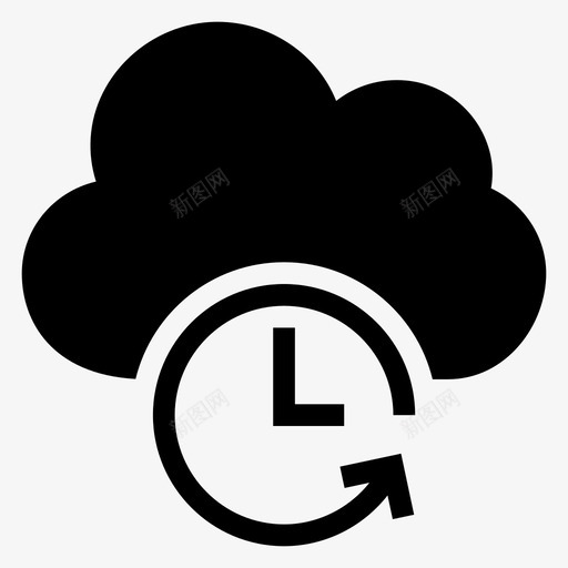 云时钟时间表计时器图标svg_新图网 https://ixintu.com 云时钟 云计算字形图标 天气 手表 时间表 计时器