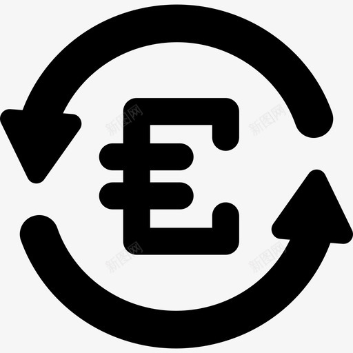欧元货币符号逆时针箭头圆圈商业货币和金融图标svg_新图网 https://ixintu.com 商业 欧元货币符号逆时针箭头圆圈 货币和金融
