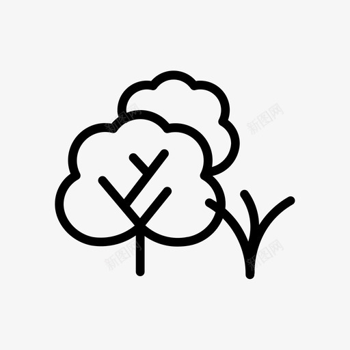 灌木草地景观图标svg_新图网 https://ixintu.com 乡村 户外 景观 树木 灌木 草地