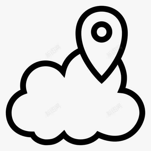 云定位gps导航图标svg_新图网 https://ixintu.com gps pin seo营销线图标 云定位 导航