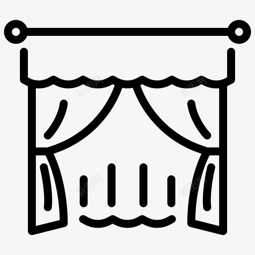 窗帘和薄纱窗帘门廊图标svg_新图网 https://ixintu.com 窗帘 窗帘和薄纱 窗帘店 窗户 门廊