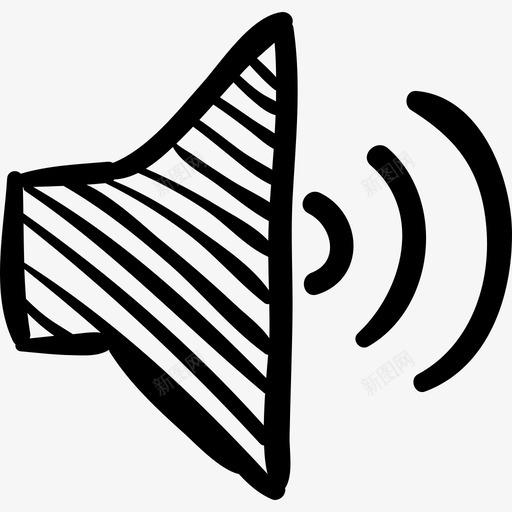 扬声器草图大音量接口工具社交媒体手绘图标svg_新图网 https://ixintu.com 扬声器草图大音量接口工具 社交媒体手绘