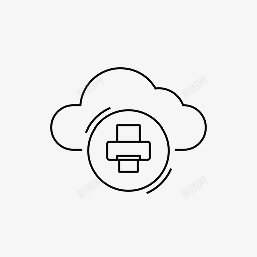 云打印连接服务器图标svg_新图网 https://ixintu.com 云打印 云计算 服务器 连接