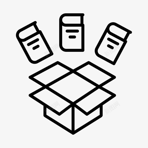 书箱书打开图标svg_新图网 https://ixintu.com 书 书箱 打开