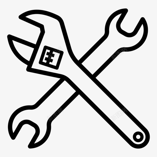 工具活动扳手配置图标svg_新图网 https://ixintu.com 工具 施工工具 活动扳手 维修工具 轮廓收集 配置