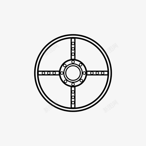 圆盾防御武器图标svg_新图网 https://ixintu.com 剑和武器 圆盾 武器 防御