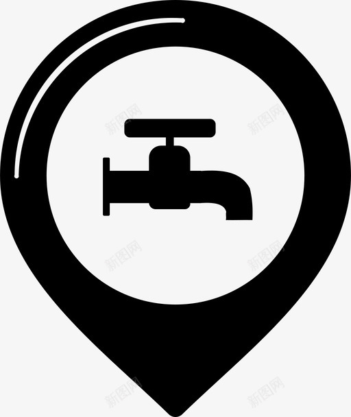 水兴趣地图图标svg_新图网 https://ixintu.com 兴趣 兴趣点第一部分 地图 大头针 水 点