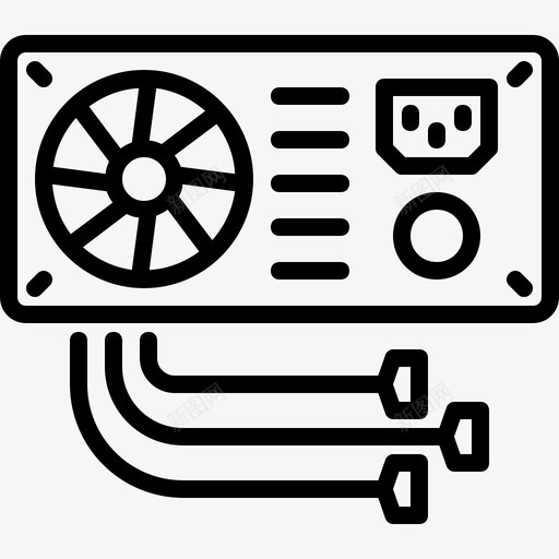 电脑电源元件电子图标svg_新图网 https://ixintu.com 元件 电子 电子线 电脑电源 零件